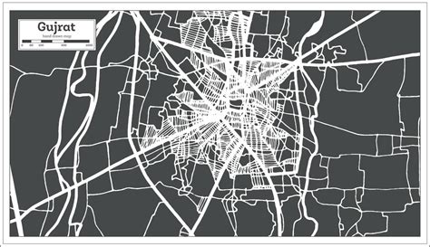 Gujrat Pakistan City Map in Retro Style. Outline Map. 17277380 Vector Art at Vecteezy