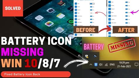 How to Laptop Battery Icon not showing | Battery Icon Missing Windows 10 Greyed out | Internet ...