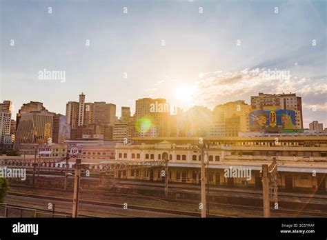 Belo Horizonte downtown skyline at sunset Stock Photo - Alamy