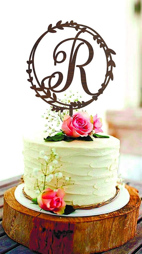 Buy Delia32Agnes R Cake Topper Initial Cake Topper Letter R Cake Topper ...