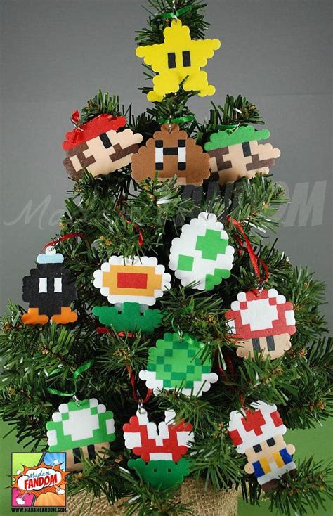 Our Super Mario inspired mini ornaments are perfect for decorating mini Christmas trees, for ...