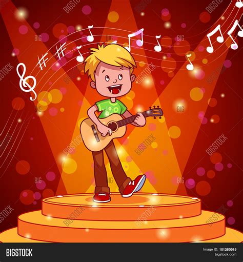 Cartoon Boy Singing Vector & Photo (Free Trial) | Bigstock