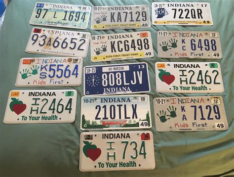 My Indiana license plate collection. I can never bring myself to throw ...