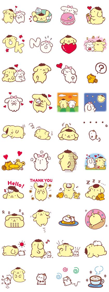 Pompompurin and Friends - LINE Official Stickers | Line sticker, Kawaii stickers, Cute stickers