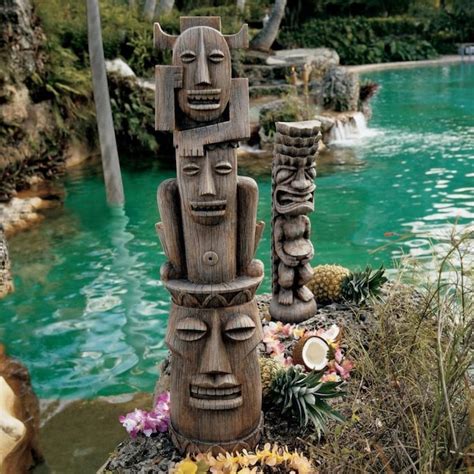 Design Toscano 35.5-in H x 9-in W Brown Tiki Garden Statue at Lowes.com