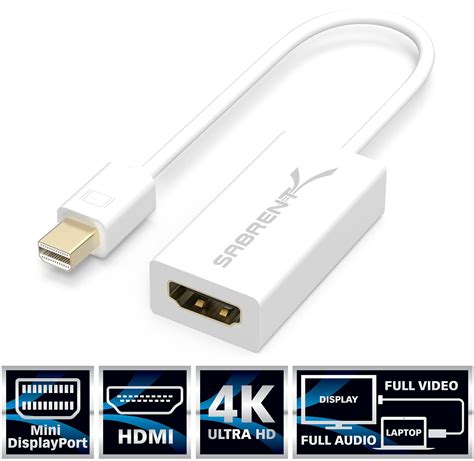 Sabrent Mini DisplayPort (Thunderbolt) to HDMI Adapter [4K Support] (DA-MDHA) | eBay