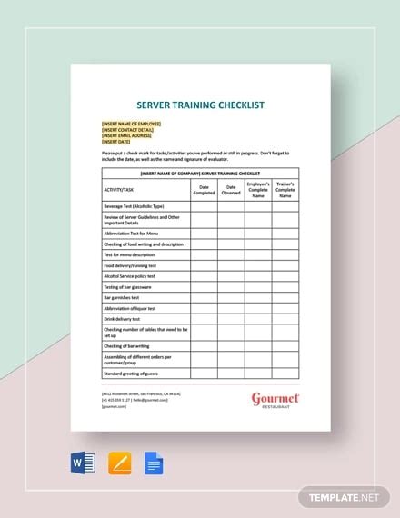 Training Checklist Template - 22+ Word, Excel, PDF Documents Download ...