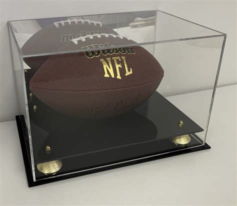 Acrylic Football Display Case With Black Acrylic Baseacrylic Football ...