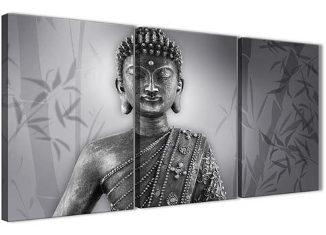 3 Piece Black White Buddha Bedroom Canvas Wall Art Decor - 3373 - 126cm ...