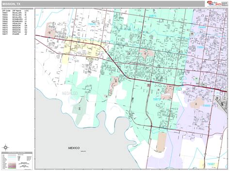 Mission Texas Wall Map (Premium Style) by MarketMAPS - MapSales