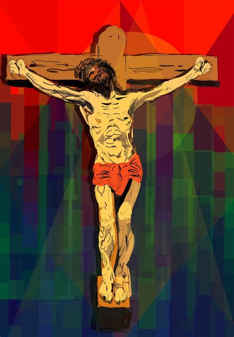 Jesus crucifixion abstract painting Painting by KARTICK DUTTA | Saatchi Art