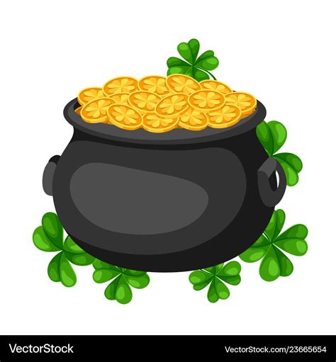 Saint patricks day pot and gold Royalty Free Vector Image