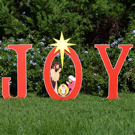 Joy Nativity Printed Yard Sign | Outdoor Nativity Sets