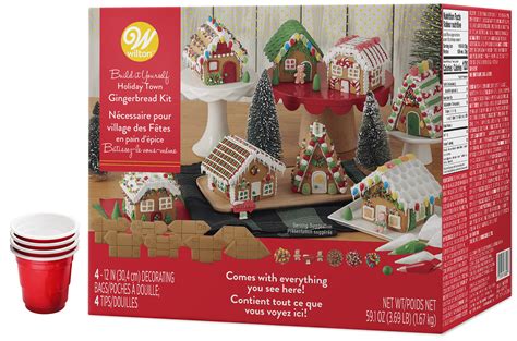 Gingerbread House Kit, Christmas Mini Village Set. Set of 8 Houses ...