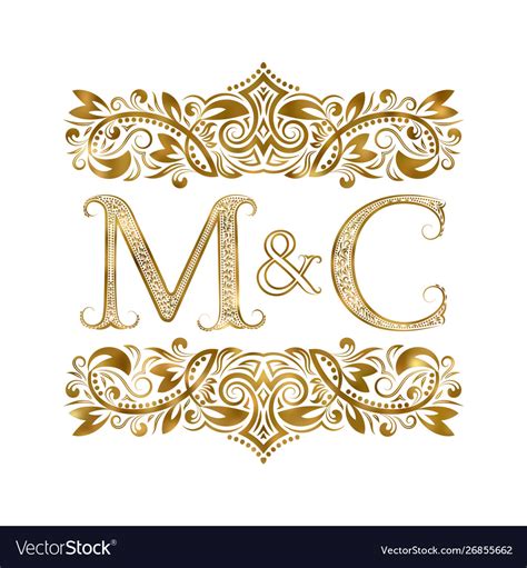 M and c vintage initials logo symbol letters Vector Image