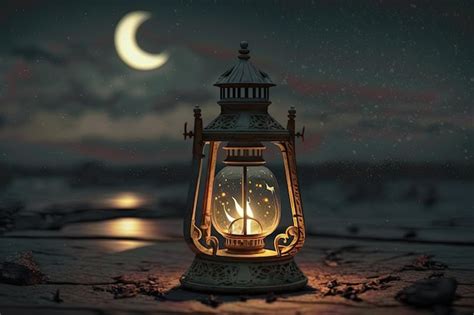 Premium AI Image | A lantern with the moon in the background