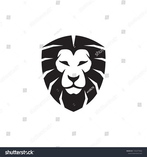 Lion Head Black White Vector Logo Stock Vector (Royalty Free) 1742477846 | Shutterstock