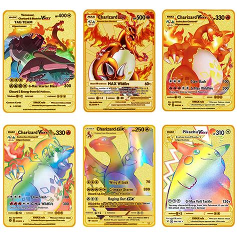 Buy Charizard Vmax Metal Gold Plated Card, Charizard Vmax Cards for DX GX Metal Gold Plated ...