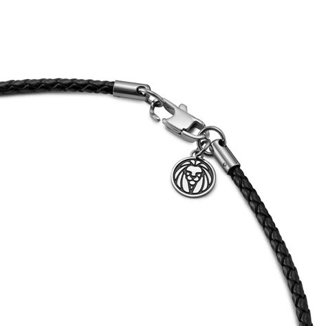 Tenvis | 3 mm Silver-tone Onyx Leather Necklace | In stock! | Lucleon