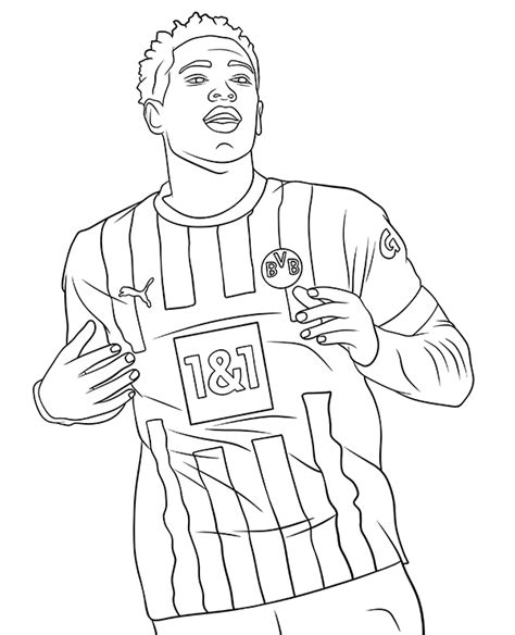 Jude Bellingham coloring page to print