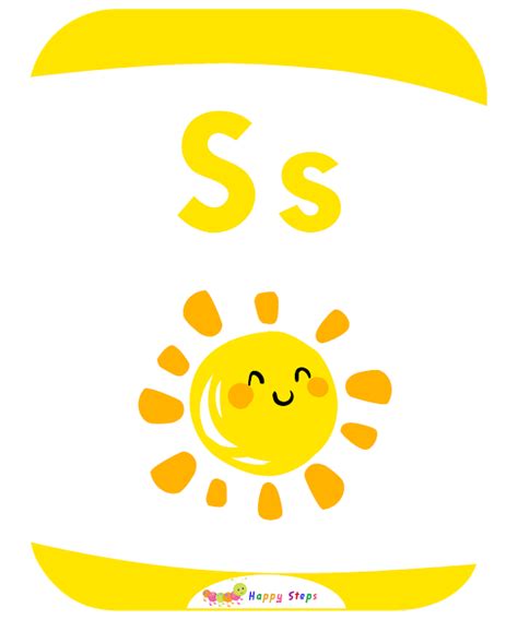 Letter -S- sun Flashcards | Flashcards, Alphabet flash cards printable, Alphabet preschool