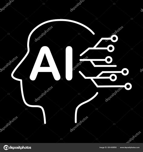 Human Head Chip Technological Brain Artificial Intelligence Flat Design ...