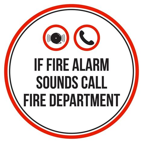 If Fire Alarm Sounds Call Fire Department Red, Black & White Business ...