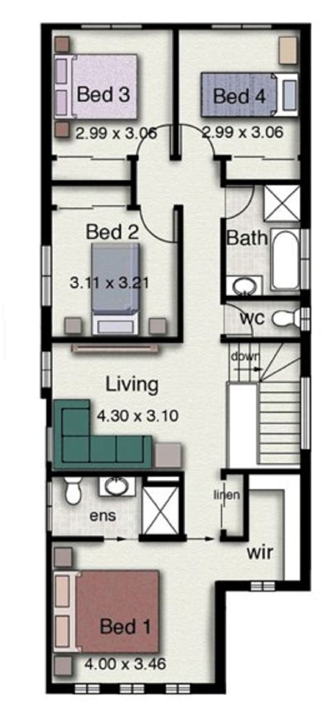 PLANO DE CASA DE DOS PISOS CON ESTILO MINIMALISTA | Planos de casa de dos pisos, Casas de dos ...