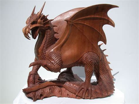 hand carved wooden dragon | Dragon statue, Dragon figurines, Dragon ...