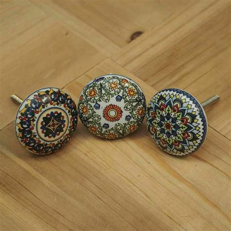 Set Of Three Ceramic Knobs By horsfall & wright