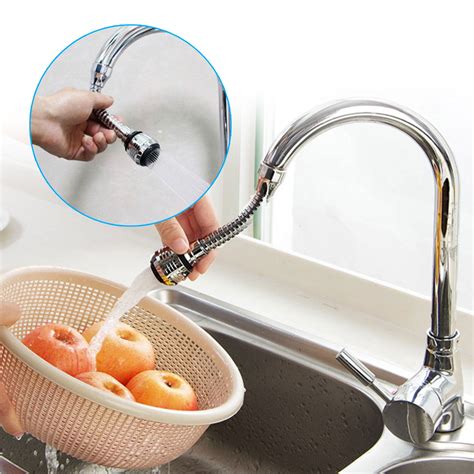 360 Degree Rotate Faucet Extender, TSV Kitchen Faucet Extension Tubes, Water Saving Faucet ...