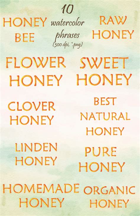 Honey Bee. Watercolor set. By Tiana Art | TheHungryJPEG