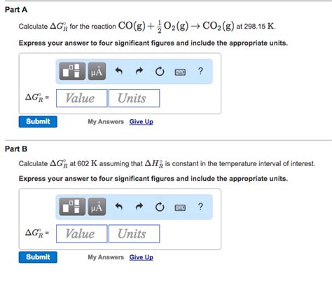 Solved Calculate Delta G degree_R for the reaction CO(g) + | Chegg.com