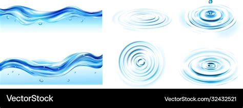 Water ripple set Royalty Free Vector Image - VectorStock