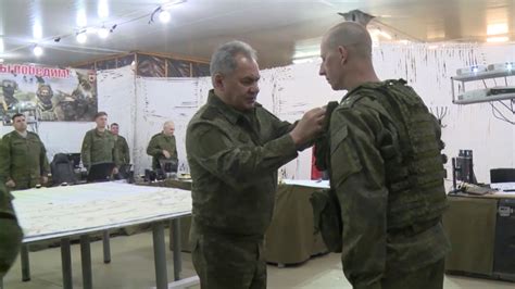 Russia Shows Shoigu Awarding Troops For Ukraine Fighting