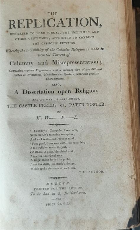 Catholic Emancipation Tracts - Letter to a Protestant or the balance of ...