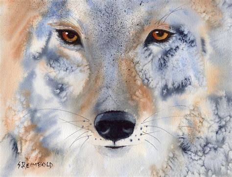 Coyote Portrait Coyote Painting Coyote Watercolor Coyote - Etsy