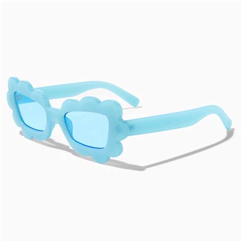 Baby Blue Scalloped Frame Sunglasses | Icing US