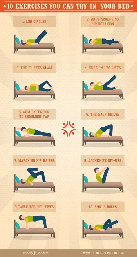 10 Exercises You Can Do In Bed | Bed workout, Exercise, At home workouts