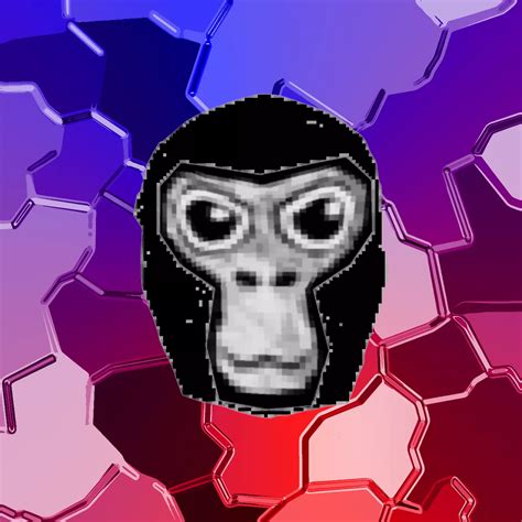 an image of a monkey face in front of hexagons and cubes