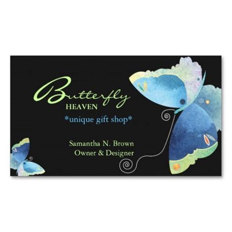Elegant Blue Butterfly Personalized Business Card Sample Business Cards, Custom Business Cards ...