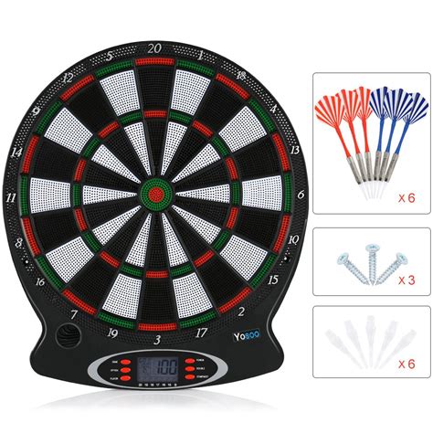 Dart Games, Darts Target Board,Electronic Soft Tip Dartboard LCD Display 15 Inch Target Face 6 ...