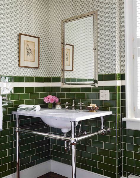 Victorian Green Tiled Bathroom / Black tile bathroom skirting with wooden floorboards ... : Shop ...