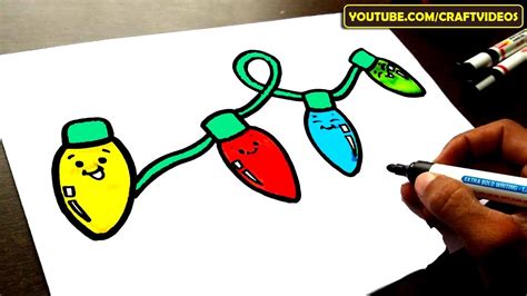 HOW TO DRAW CHRISTMAS LIGHTS EASY - YouTube