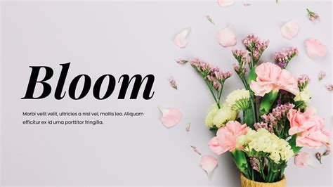 Bloom - Minimalist Flower Plant Powerpoint Template, Presentation Templates