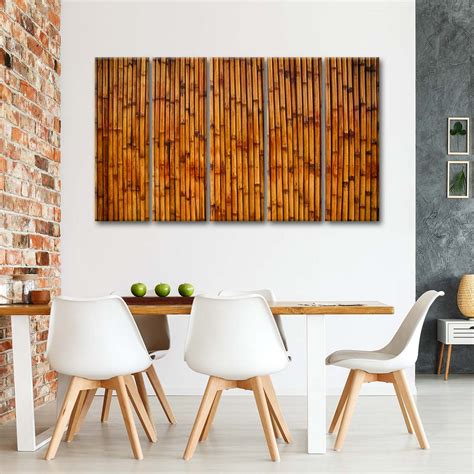 Bamboo Fence Multi Panel Canvas Wall Art | ElephantStock