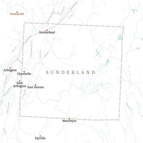 VT Bennington Sunderland Vector Road Map Digital Art by Frank Ramspott ...