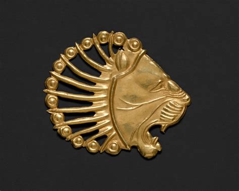 Applique in the shape of a lion's head | Achaemenid | Achaemenid | The ...