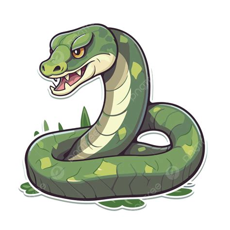 Cartoon Green Snake On A White Background Vector Clipart, Snake ...