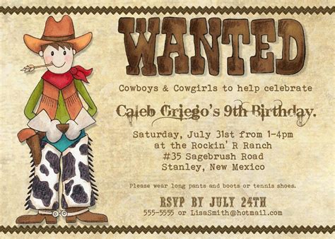 Free Printable Cowboy Birthday Invitations | Dolanpedia